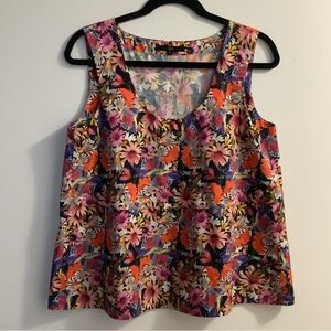 Tibi New York Floral & Bird Print Sleeveless Top Size 6